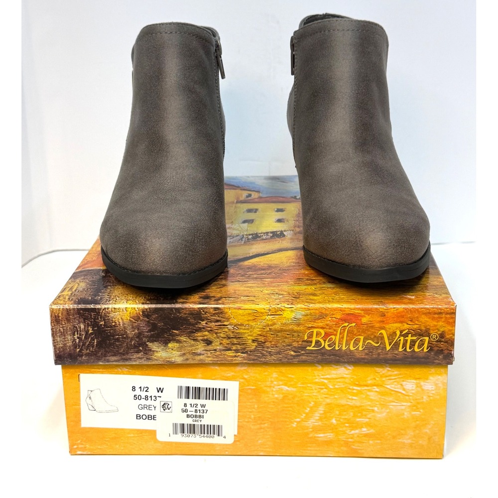 Bella Vita Bobbi Dress Booties Grey Size 8.5W NWT